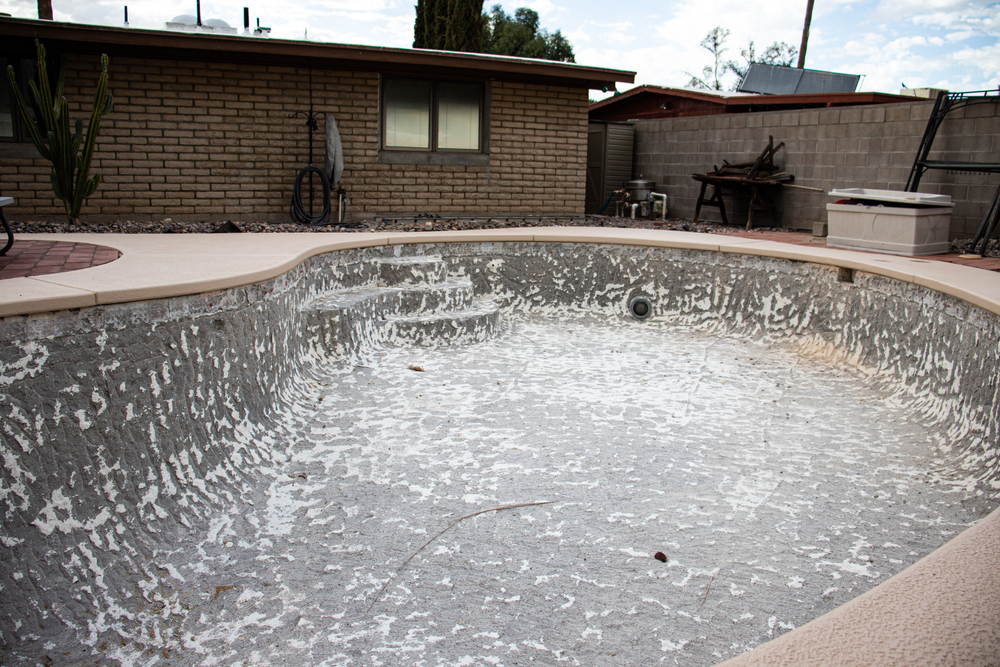 Pool,Being,Re-plastered,In,Tucson